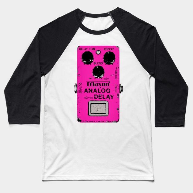 Maxon Analog Delay Pedal Guitar FX Fan Art Design Baseball T-Shirt by DankFutura